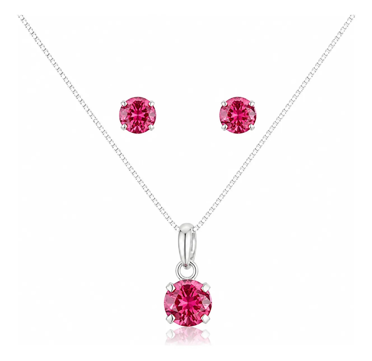 Conjunto ponto de Luz Rosa escuro
