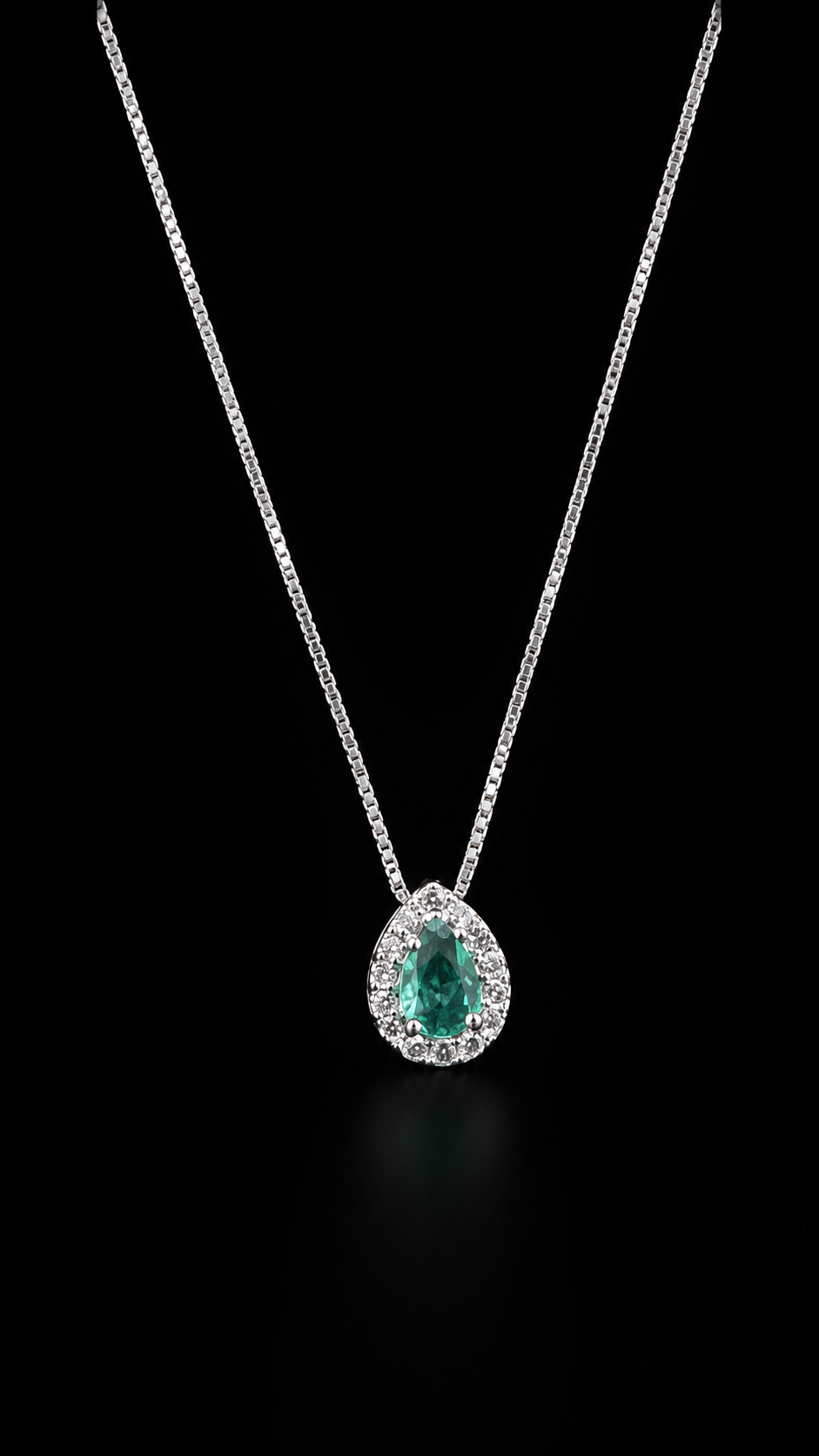 Colar Gota verde esmeralda